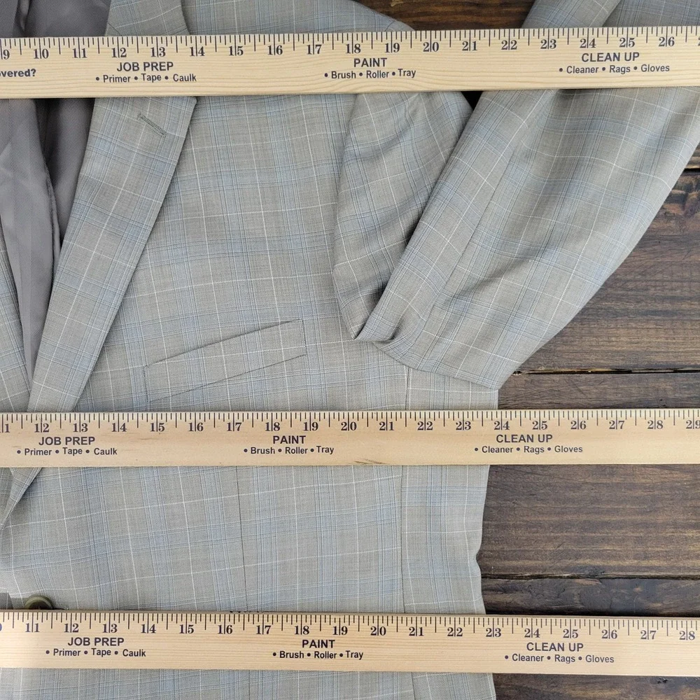 Pronto Uomo Platinum Men's Sport Coat Blazer Two Button Beige Plaid Size 46R‎